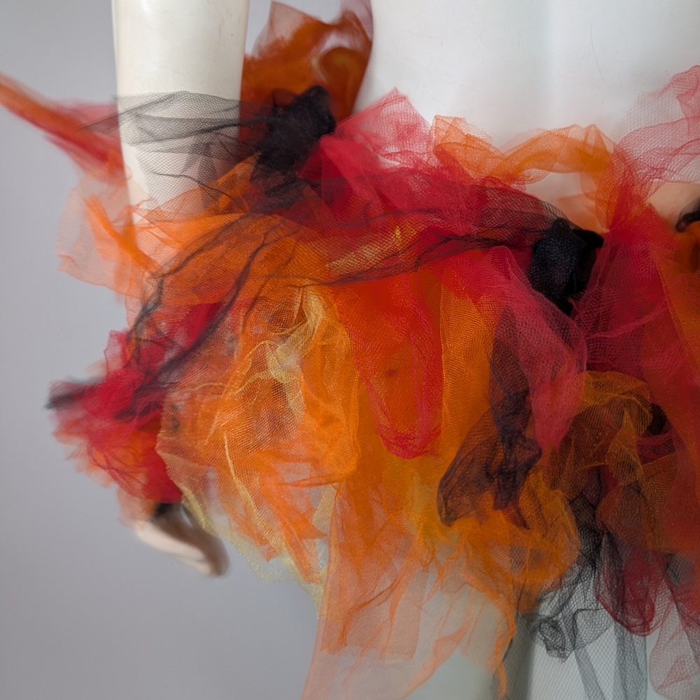 Creepy Clown Mask with Orange Hair With Toile Skirt - Picture 4 of 15